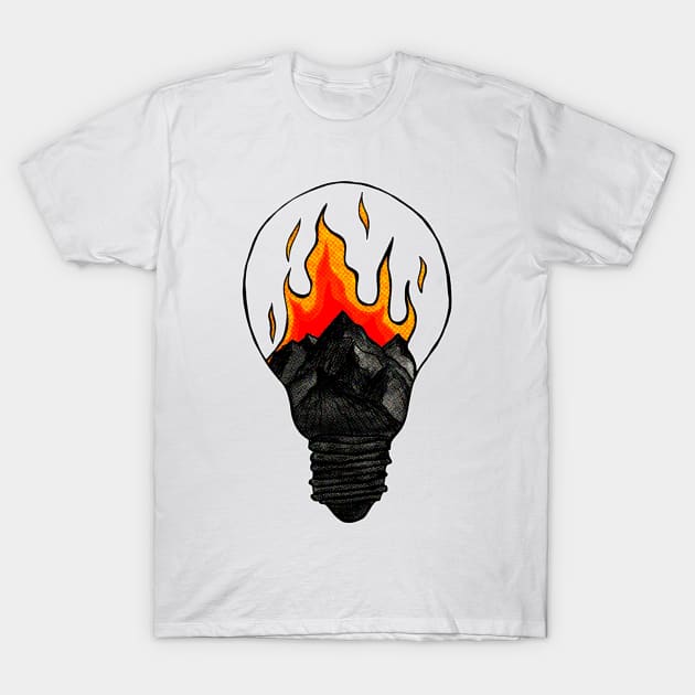 Fire Bulb T-Shirt by CazzyShop